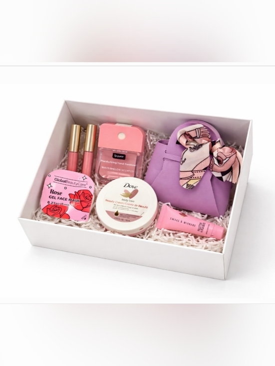 Other - 7pc Beauty Set -Dove And Watermelon With Leather Mini Bag.